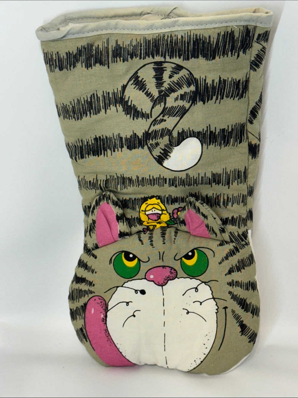 Vintage 1989 Hartin International Cat Oven Mitt Animal Mitts Tabby Seinfeld Prop